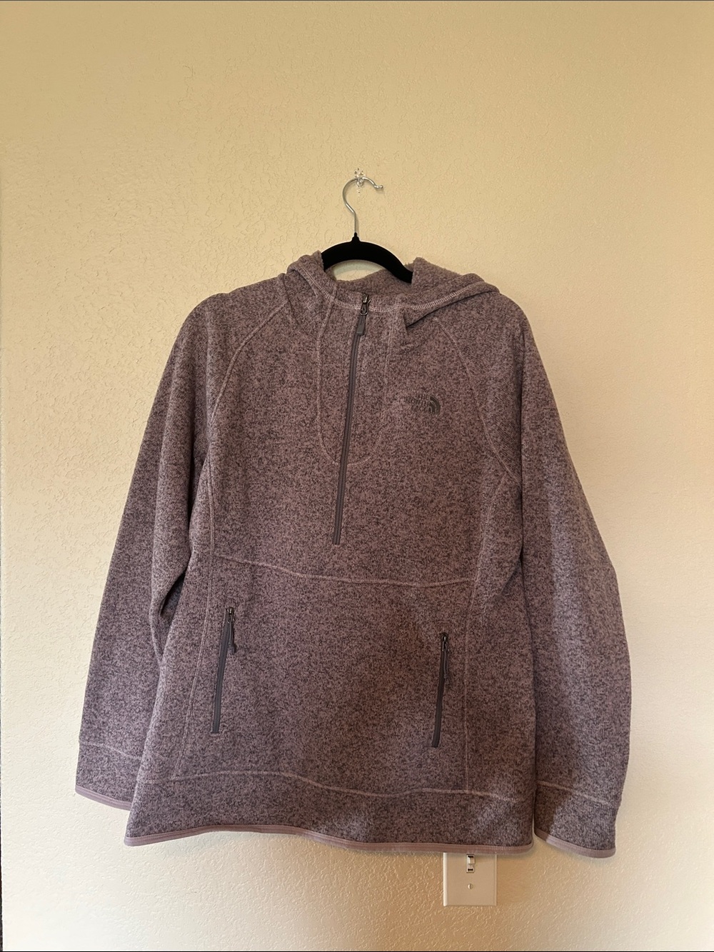 The North Face Crescent Hooded Pullover Fleece Heathered Lavender Women’s Large